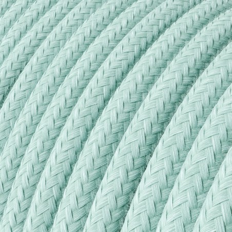 Câble décoratif textile à mètres homologué vert pastel