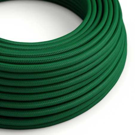 Câble décoratif textile à mètres homologué couleur vert foncé