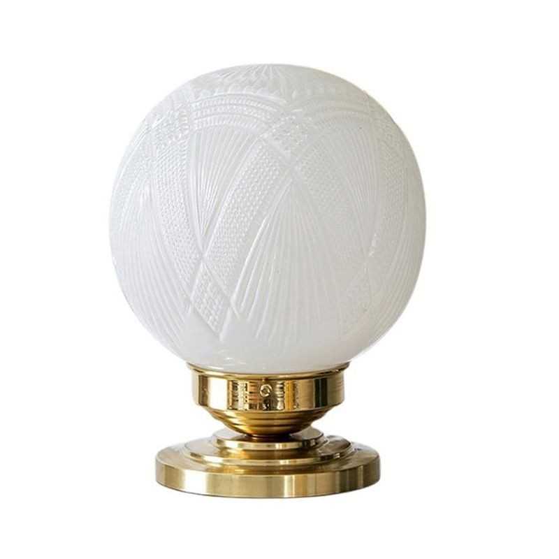 Lampe de table en laiton avec globe en verre