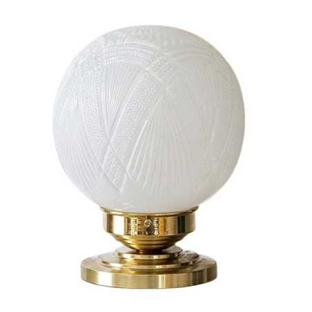 Lampe de table en laiton avec globe en verre