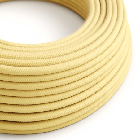 Câble décoratif textile à mètres homologué jaune pâle