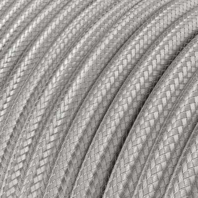 Câble décoratif textile à mètres homologué recouvert de cuivre argent