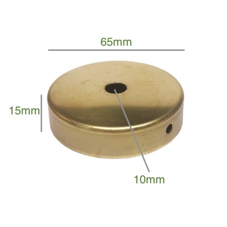 Support métal laiton 65mm diamètre x 15mm et une sortie