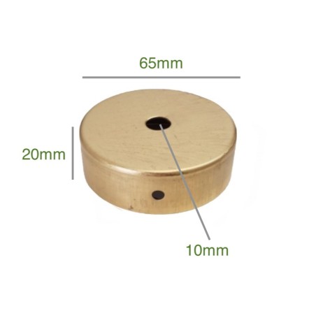 Support en laiton 65 mm de diamètre x 20 mm avec une sortie