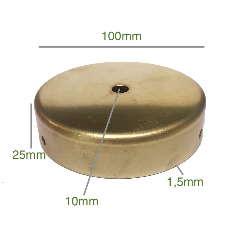 Support en laiton renforcé 100 mm diamètre x 25 mm une sortie