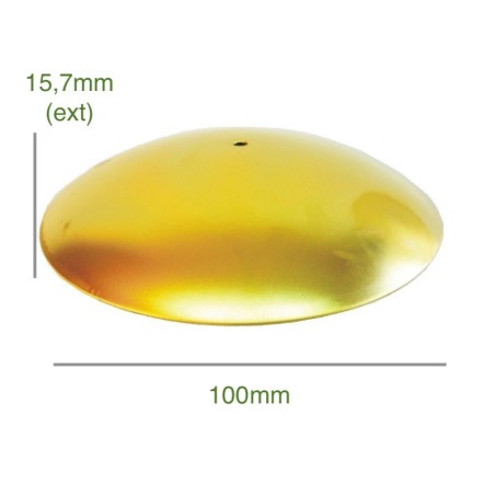 Cache chandelier concave en laiton diamètre 100 mm x 15,7 mm