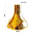 Cloche en métal doré de 140 mm de hauteur sur 125 mm de diamètre.