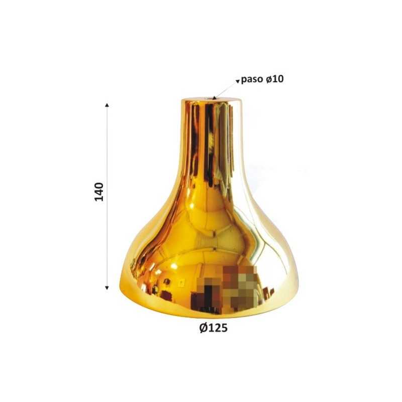Cloche en métal doré de 140 mm de hauteur sur 125 mm de diamètre.