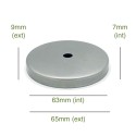 Porte-tulipes en fer brut de 63mm diamètre x 7mm