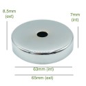 Couvercle pour lampes chrome brillant droit