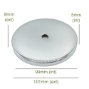 Porte-tulipes chromé globes en verre diamètre 99mm x 5mm