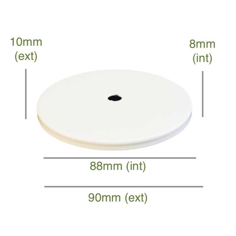 Porte-tulipes couleur blanc de 88mm diamètre x 8mm