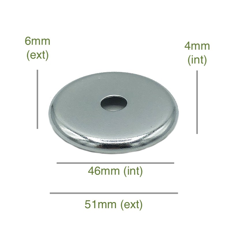 Support globe en verre chromé arrondi diamètre 46mm x 4mm