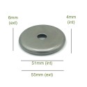 Support globe en verre fer brut arrondi diamètre 51mm x 4mm