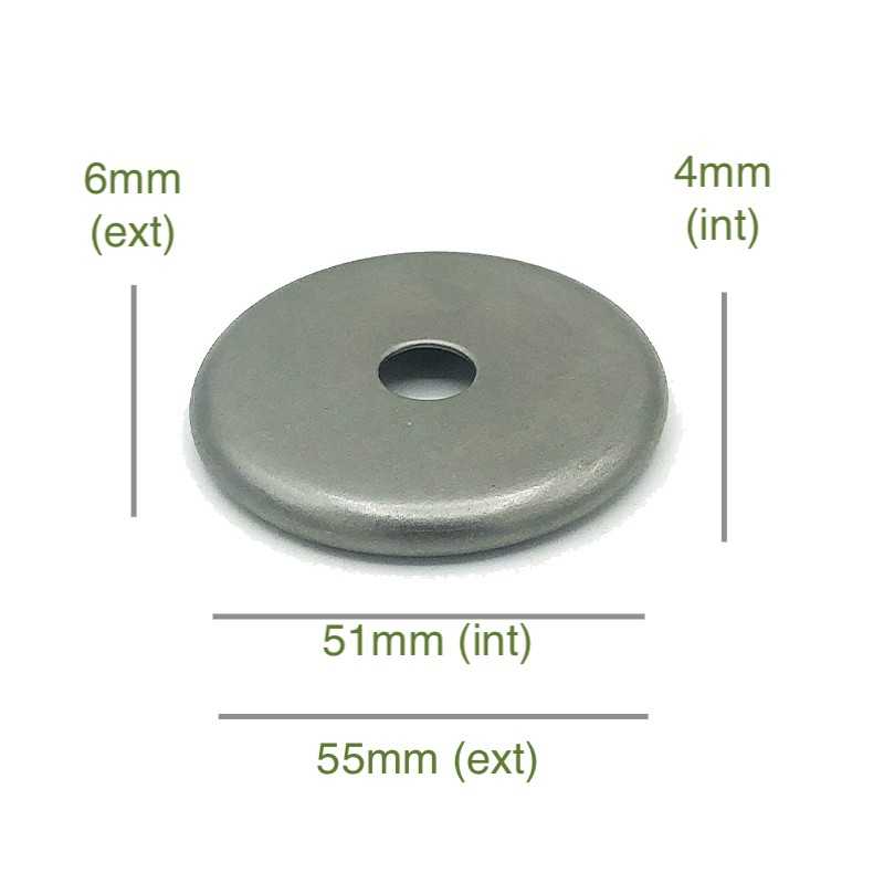 Support globe en verre fer brut arrondi diamètre 51mm x 4mm