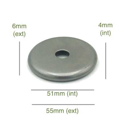 Support globe en verre fer brut arrondi diamètre 51mm x 4mm