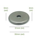 Support globe en verre fer brut arrondi diamètre 31mm x 4mm