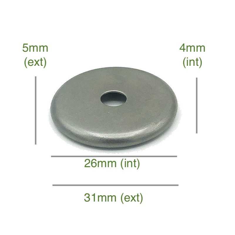 Support globe en verre fer brut arrondi diamètre 26mm x 4mm