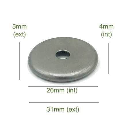 Support globe en verre fer brut arrondi diamètre 26mm x 4mm