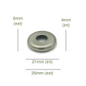 Support globe en verre acier satiné arrondi diamètre 21mm x 4mm