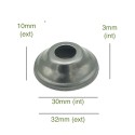 Couvercle porte globes conique en fer brut diamètre 30mm x 3mm