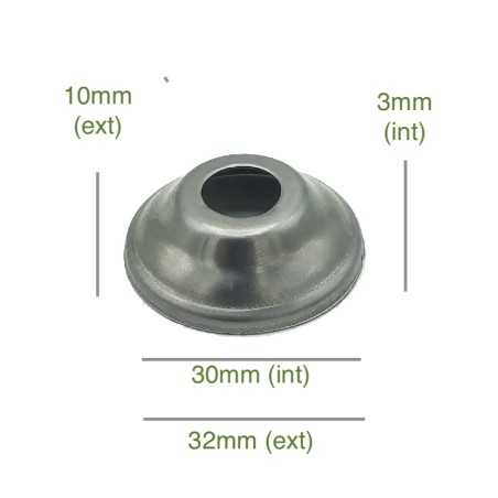 Couvercle porte globes conique en fer brut diamètre 30mm x 3mm