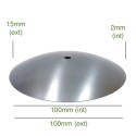 Couvercle en fer brut chromé 100mm x 2mm pour globes en verre