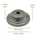 Couvercle conique décoré en fer brut 63mm x 3mm