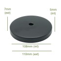 Couvercle en métal noire diamètre 108 mm x 5 mm