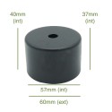 Couvercle en métal noire diamètre 57 mm x 37 mm