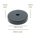 Porte-tulipes couleur noire de 58mm diamètre x 10mm