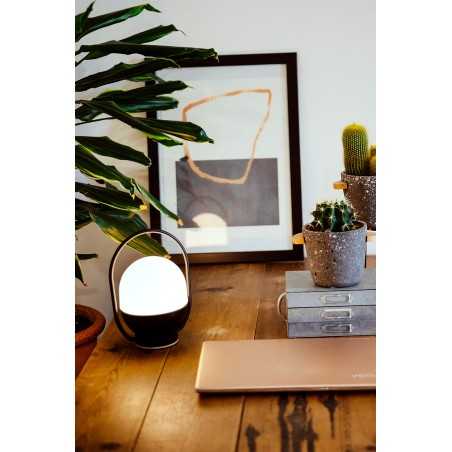 Lampe de table en plastique LED intégrée noir mat CLAMECY