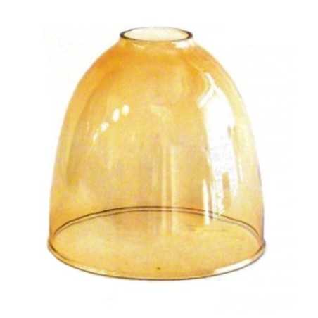 Cloche en verre ambré de 150 mm de hauteur sur 150 mm de diamètre.