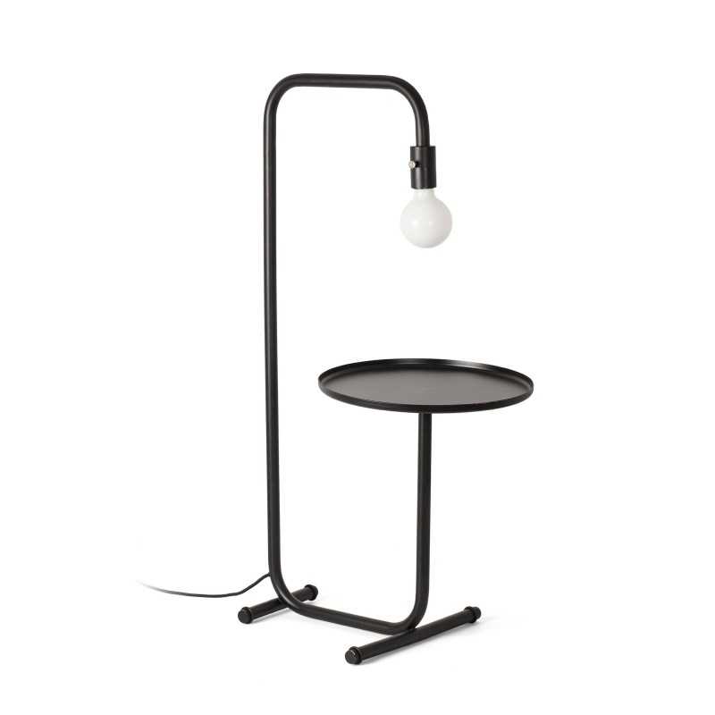 Lampe de sol en acier E27 noir mat GEMENOS