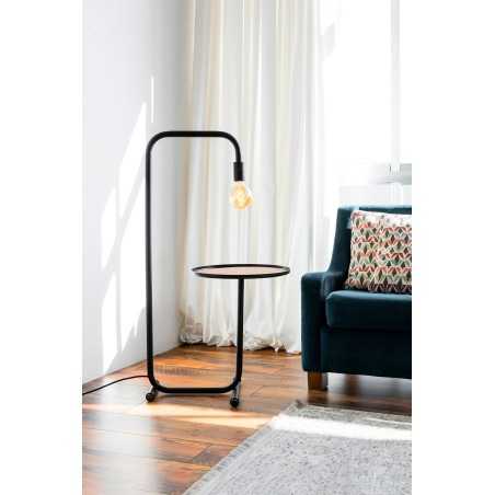 Lampe de sol en acier E27 noir mat GEMENOS