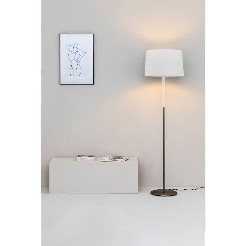Lampe de sol en acier LED intégrée blanc mat SARLIS