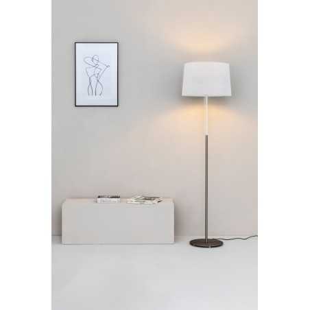 Lampe de sol en acier LED intégrée blanc mat SARLIS