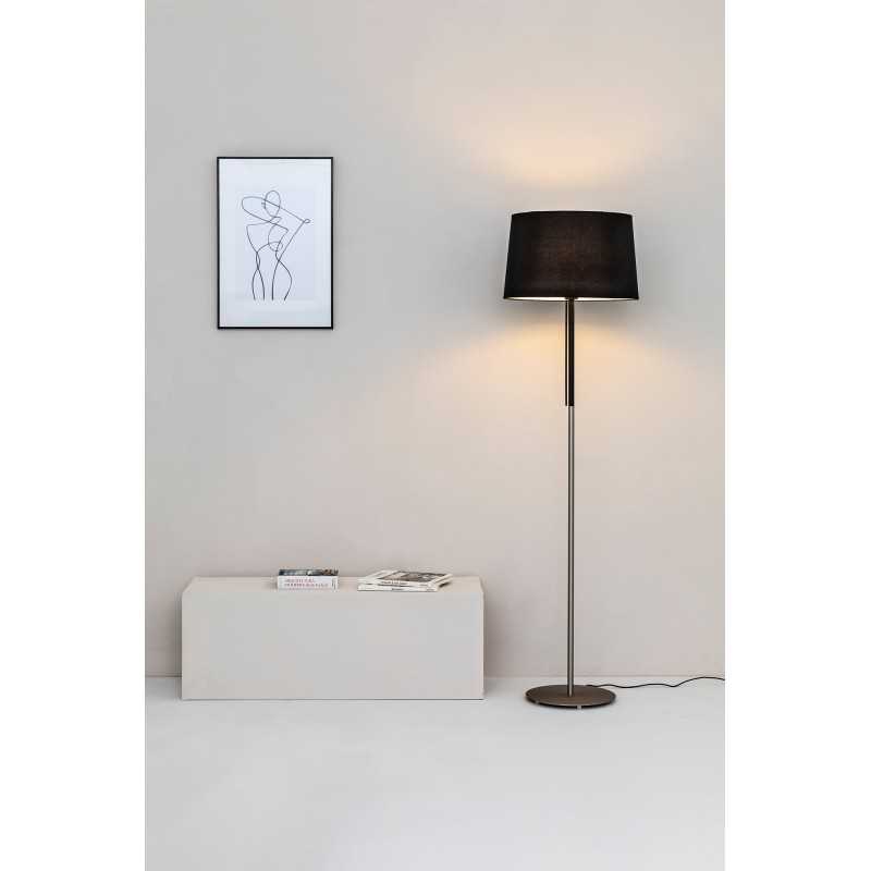 Lampe de sol en acier LED intégrée noir mat IBIGNY