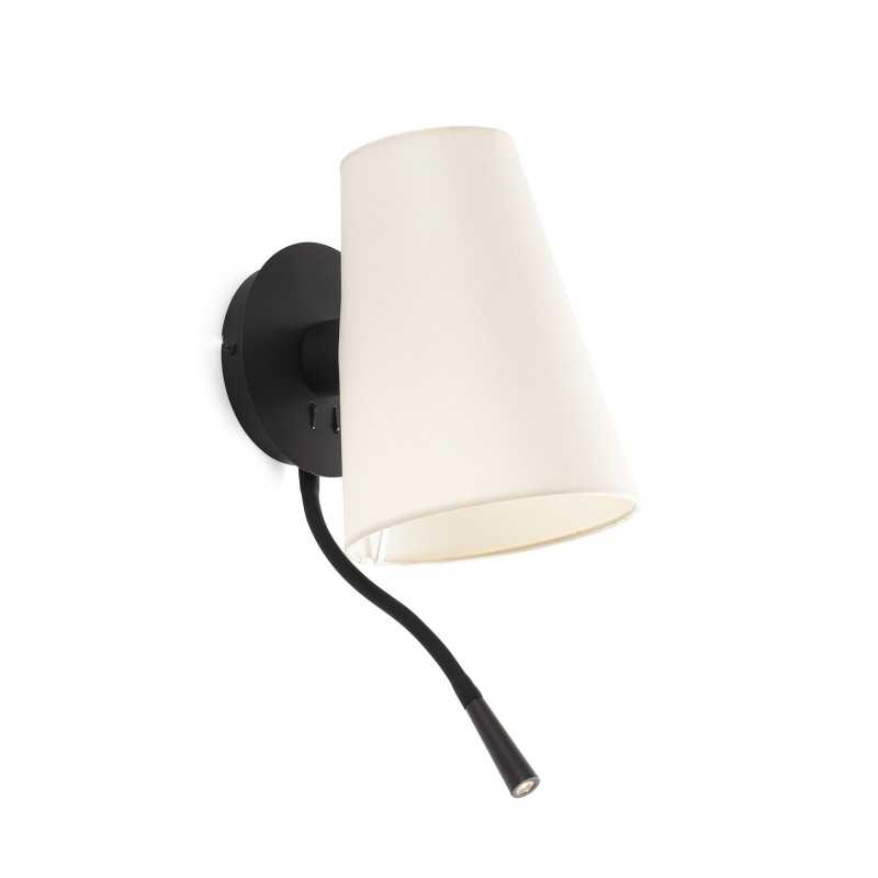 Lampe murale en acier E27 noir VÊVRES