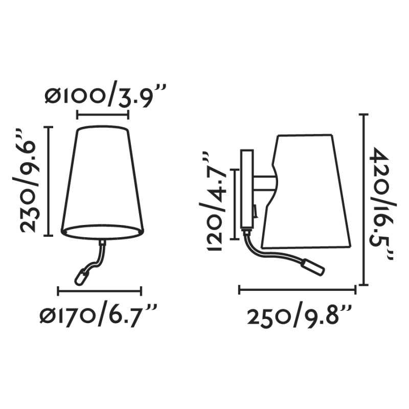 Lampe murale en acier E27 noir VÊVRES