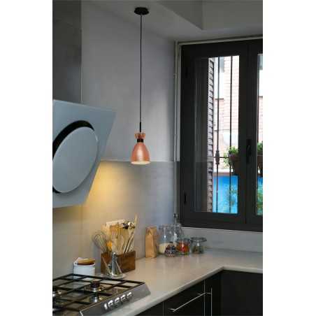 Lampe de plafond en acier E14 cuivre brossé COURCY