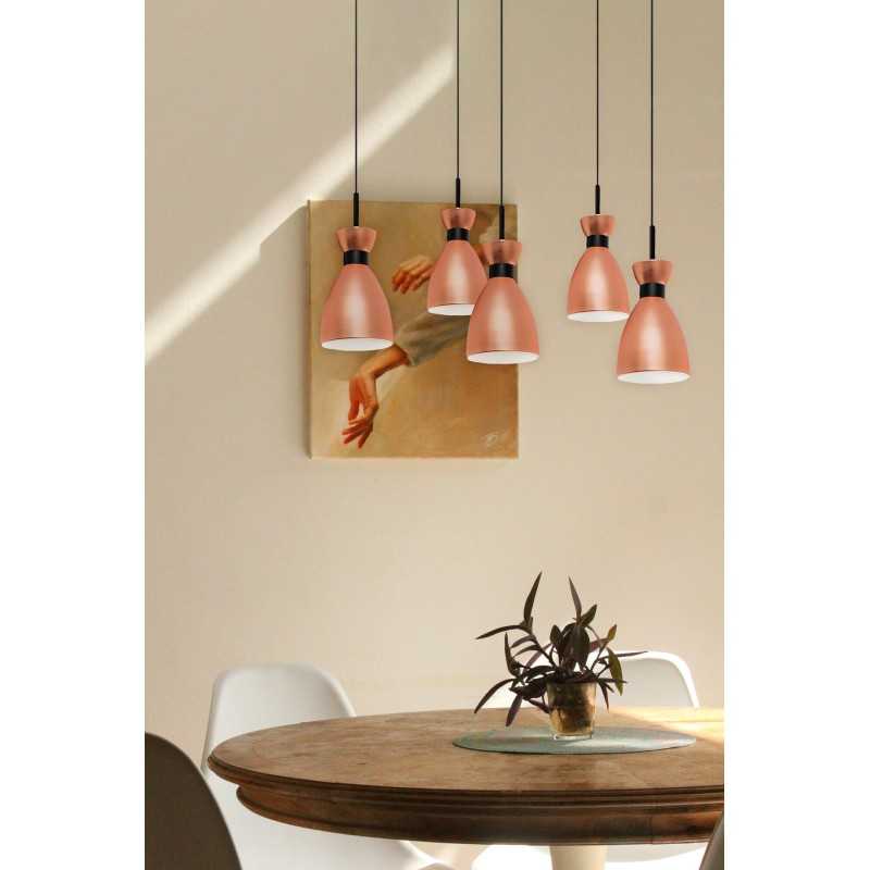 Lampe de plafond en acier E14 cuivre brossé BULLOU
