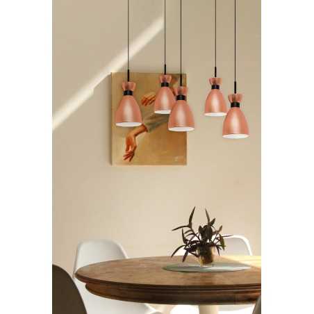 Lampe de plafond en acier E14 cuivre brossé BULLOU