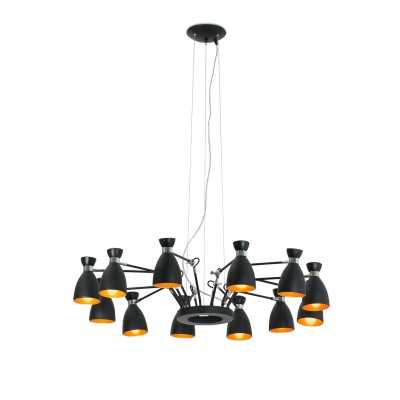 Lampe de plafond en acier E14 noir mat MILHAC