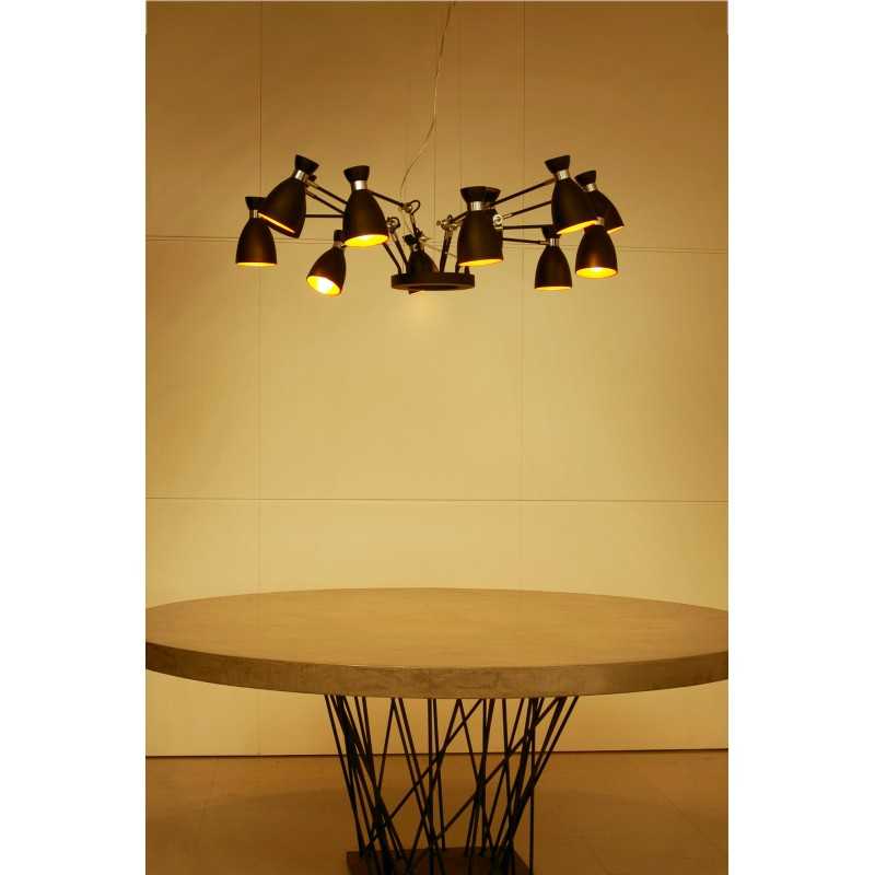 Lampe de plafond en acier E14 noir mat MILHAC