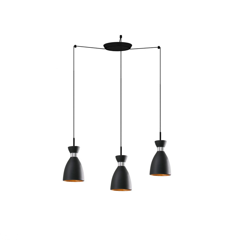 Lampe de plafond en acier E14 noir mat VIGNAUD