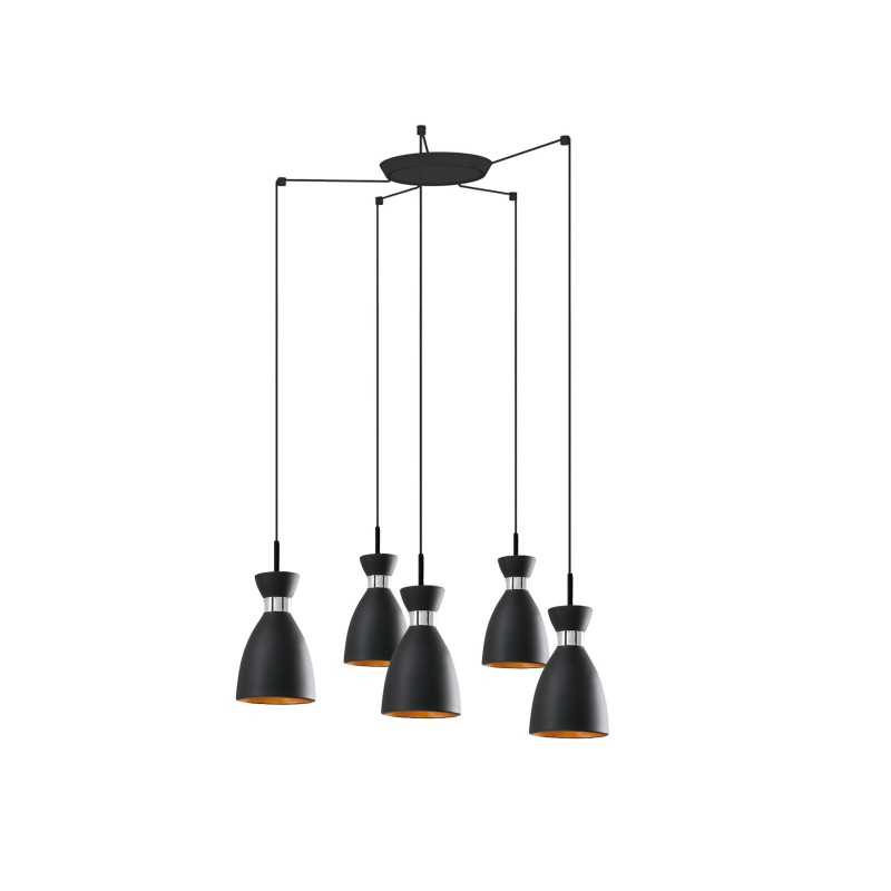 Lampe de plafond en acier E14 noir mat PEREROL