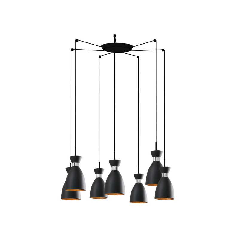 Lampe de plafond en acier E14 noir mat CHALES