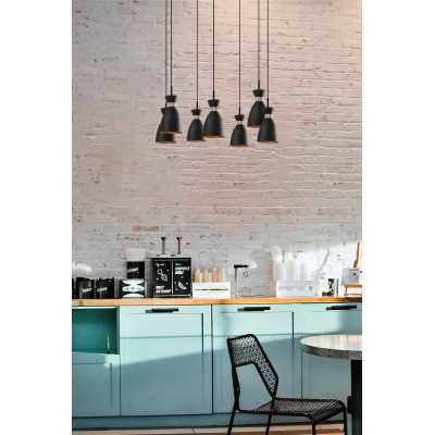 Lampe de plafond en acier E14 noir mat CHALES