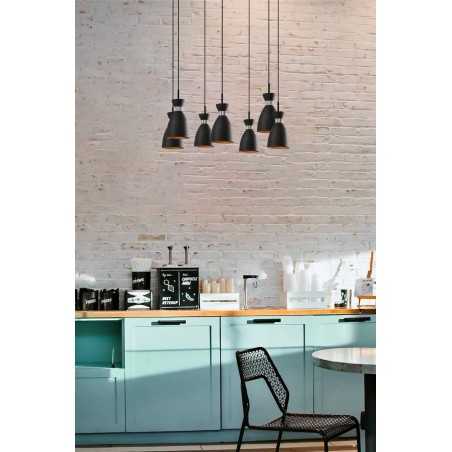 Lampe de plafond en acier E14 noir mat CHALES
